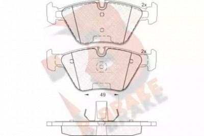 R BRAKE rb1686 -  Комплект тормозных колодок, дисковый тормоз